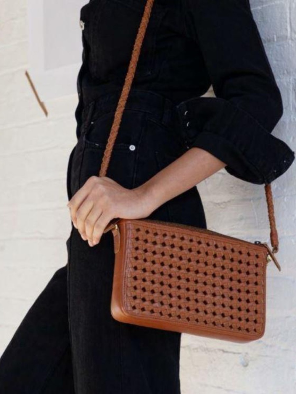 Bembien Nora Crossbody Woven Leather Purse in Sienna